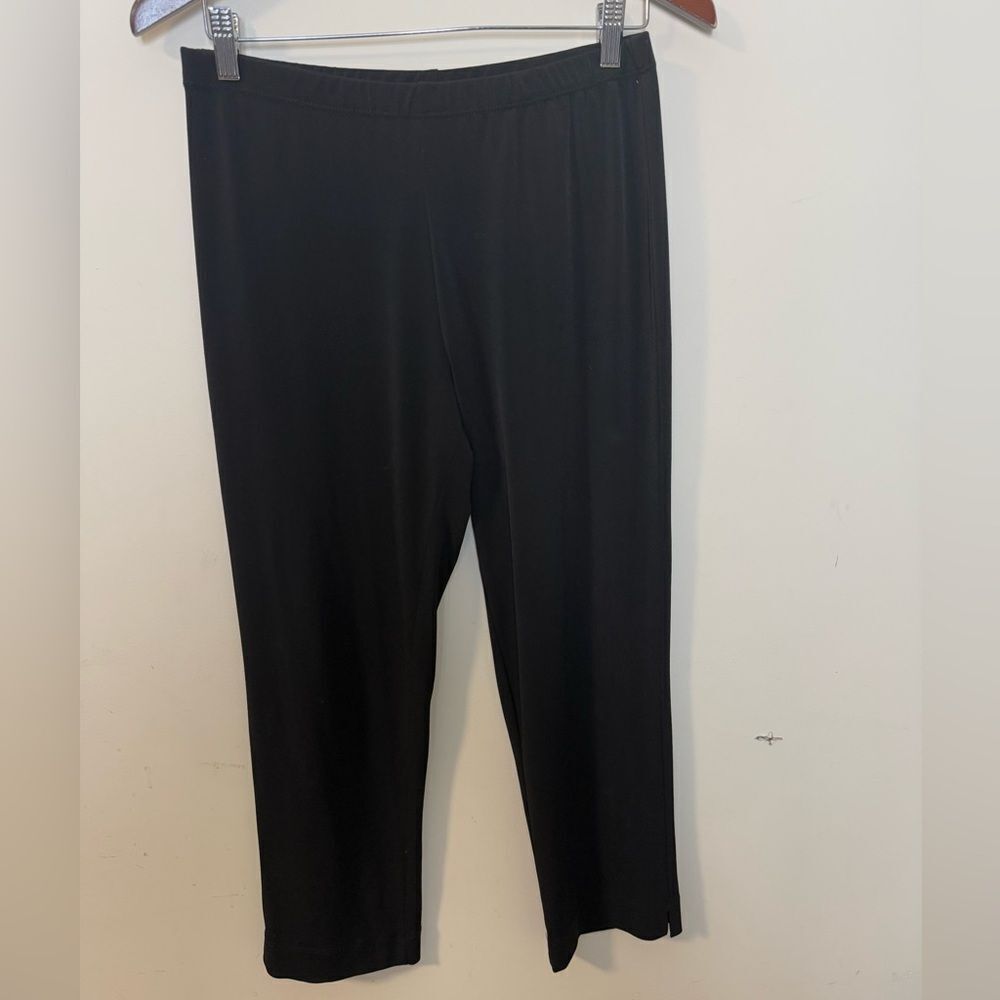 Clara Sun Woo High-Rise Pull On Black Cropped Career Dress Pant Trouser, Large